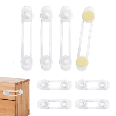 Produktbild von Kindersicherungen Schrank & Schublade 8 Stück – selbstklebende Schranksicherung ohne Bohren – Baby- & Kleinkinderschutz - für Schublade, Kühlschrank