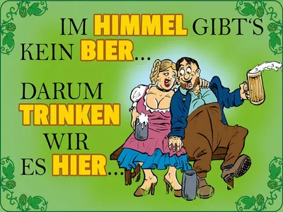 Produktbild von vianmo Holzschild 30x40 cm Im Himmel gibt's kein Bier