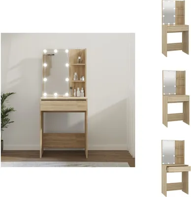 Obrázok produktu pre vidaXL Toaletný stolík s LED Sonoma dub 60x40x140 cm - Toaletné stolíky