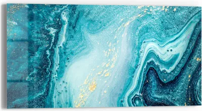 Produktbild von DEQORI Glasbild Echtglas 60x30 cm 'Meer aus Marmor' Wandbild Bild modern Deko