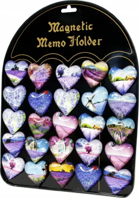 Produktbild von Kühlschrankmagnet Herz Lavendel - Glasmagnet mit Blumenmotiv für Küche & Deko
