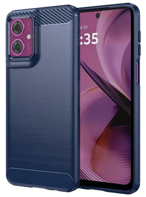 Produktbild von Techsuit Carbon Silicone Back Cover Hülle für Motorola Moto G55 - Blau
