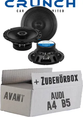 Produktbild von Audi A4 B5 Avant Heck - Lautsprecher Boxen Crunch GTS62 - 16,5cm 2-Wege Koax GTS 62 Auto Einbauzubehör - Einbauset