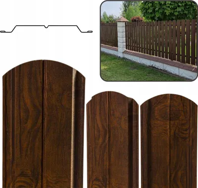 Zdjęcie produktu dla Gaja Sztacheta Metalowa Ogrodzeniowa Ocynkowana Dwustronna Orzech 85 cm