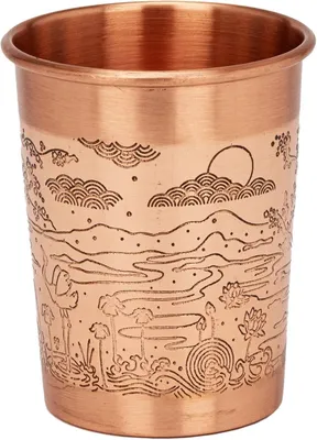 Produktbild von Kupferbecher 300 ml - Handgefertigter Ayurvedischer Trinkbecher aus reinem Kupfer