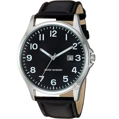 Produktbild von Tyme Tokyo Herren Uhr mit Lederarmband Analog Quarz Wasserdicht Moderne Klassische Armbanduhr in Geschenkbox, Schwarz