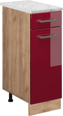 Produktbild von Küchenunterschrank Vicco R-Line Rot Hochglanz 30 cm AP Marmor, Model 46873