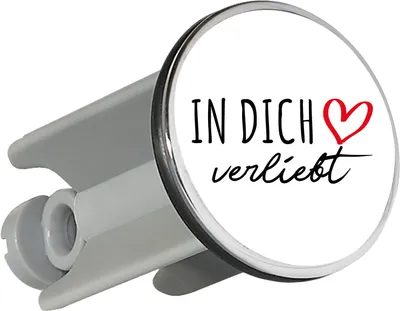 Produktbild von Huuraa Waschbeckenstöpsel In dich verliebt 4cm höhenverstellbar Abflussstopfen Geschenkidee