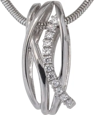 Produktbild von Anhänger mit weißen Zirkonia 333 Gold Weißgold Goldanhänger Halsschmuck Damen