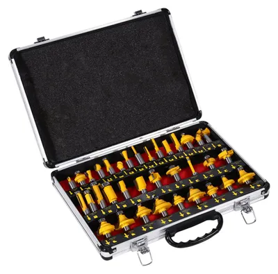 Produktbild von 35-teiliges Fräser-Set mit 1/2-Zoll-Schaft für Holzfräser mit Box