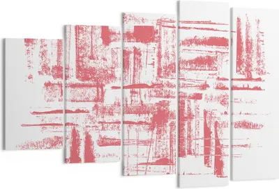 Produktbild von Bild auf Leinwand - Leinwandbild - 5 Teile - Rot Textur Muster - 150x100cm - Wand Bild - Wanddeko - Wandbilder - Leinwanddruck - Bilder - Wanddekoration - Leinwand bilder - Wandbild - EG150x100-5048