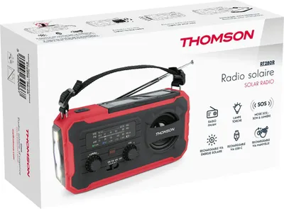 Produktbild von Thomson Notfallradio RT280R Solar Taschenlampe Powerbank rot TH390667