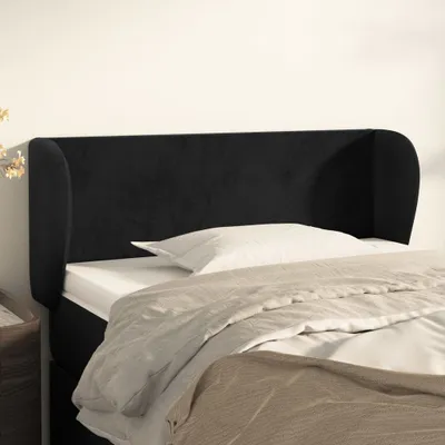 Produktbild von Kopfteil mit Ohren Schwarz 93x23x78/88 cm Samt