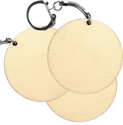 Produktbild von 30 runde Schlüsselanhänger aus Holz Ø 5,5 cm