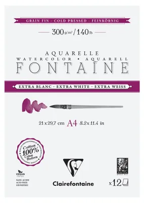 Image de Clairefontaine 976047C, Cahier avec papier pour dessin, 300 g/m², 12 feuilles
