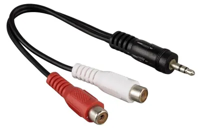 Obrázek produktu pro Hama 00122374, 2 x RCA, Samec, 3.5mm, Samice, 0,1 m, Černá, Červená, Bílá
