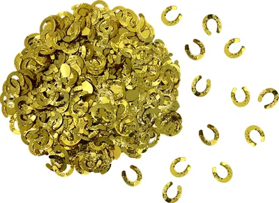 Produktbild von Oblique Unique Hufeisen Konfetti Streu Deko für Silvester Geburtstag Feier Party Tisch Deko Glück Streudeko - gold