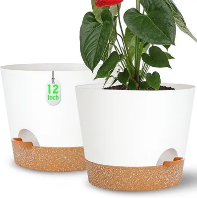 Obrázek produktu pro Velká samozavlažovací nádoba na rostliny - bílá - 30,5 cm