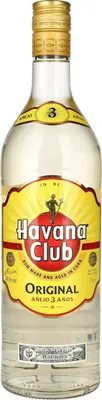 A bottle of Havana Club 3 Años rum.