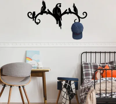 Immagine prodotto di Wallity, Tropical, gancio da parete in metallo, nero, 100 % METALLO, 60 x 2 x 29 cm