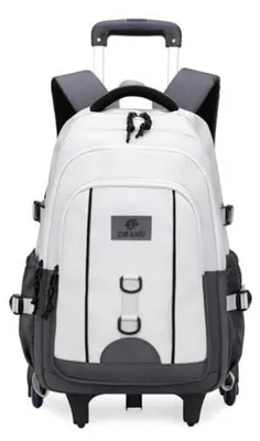 Produktbild von Rucksack mit Rollen Kinder Schulranzen Trolley Mädchen Jungen 48x32x20cm Grau