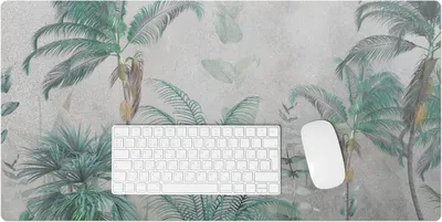 Produktbild von Palmen Auf Pastellfarbenem Hintergrund – Schreibtischunterlage – Rutschfeste Tischunterlage – Schreibtischmatte für Büro & Zuhause – Schreibunterlage – Mauspad – Tischmatte – 90 x 45 cm