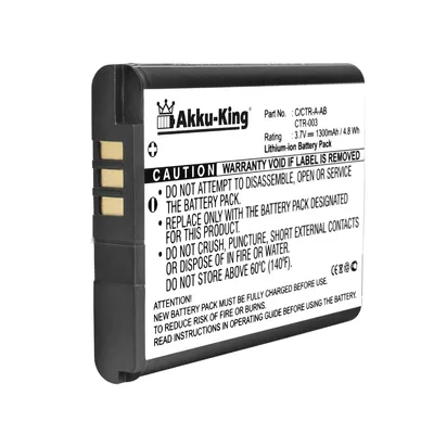 Produktbild von Akku-King 20108548, Akku, Schwarz, Weiß, Nintendo 3DS, N3DS, CTR-003, C/CTR-A-AB, CS-CTR003SL, Lithium-Ion (Li-Ion), 1300 mAh, 4,81 Wh