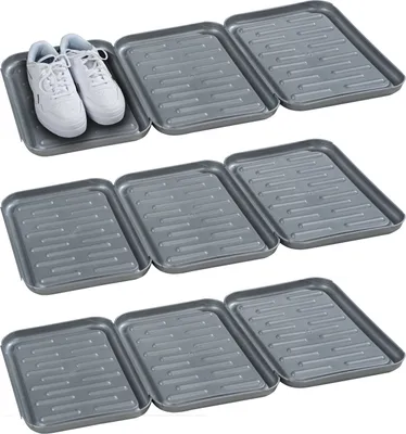 Produktbild von Schuhabtropfschalen-Set - Grau - Kunststoff - je 27 x 35 cm - 9er Set