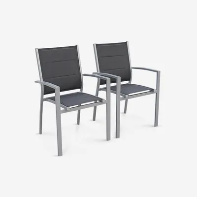Immagine prodotto di Set 2 sedie da giardino in alluminio e textilene, Grigio