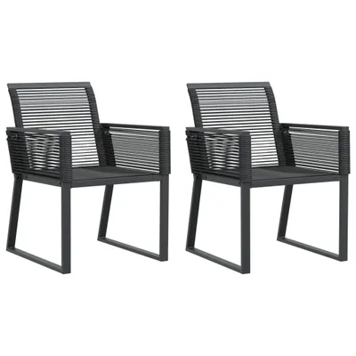 Produktbild von vidaXL Gartenstühle 2 Stk. Schwarz Poly Rattan