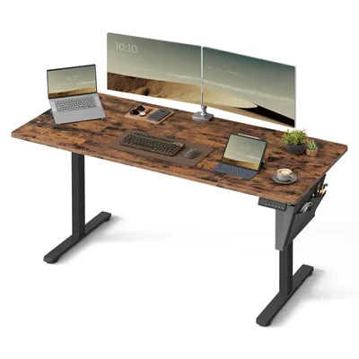 Produktbild von SONGMICS Výškově nastavitelný stůl elektrický 160 cm 4 výšky vintage