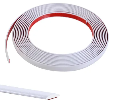 Productafbeelding van 5 m decoratieve sierlijst, zelfklevend, 12 mm, wit