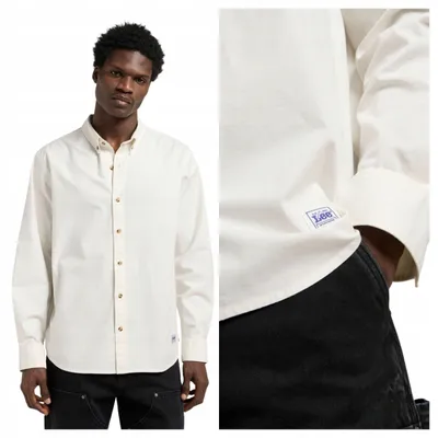 Immagine prodotto di Lee | Camicia da uomo a bottoni, color ecru, modello classico, in cotone, vestibilità regular, maniche lunghe, taglia S