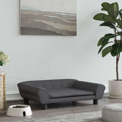 Zdjęcie produktu dla vidaXL Legowisko dla psa ciemnoszare 70x48x22 cm aksamitne