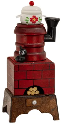 Produktbild von Kaladia Räucherofen aus Holz - Kochtopf Motiv - Größe ca. 20cm - für Räucherkerzen Größe M (Standard)