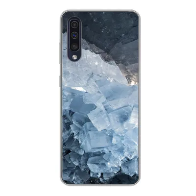 Produktbild von MuchoWow® Handyhülle Schutzhülle Hülle für Samsung Galaxy A50 Naturstein - Kristall - Blau Silikon Softcase Handy Hülle - Mobiltelefonhülle