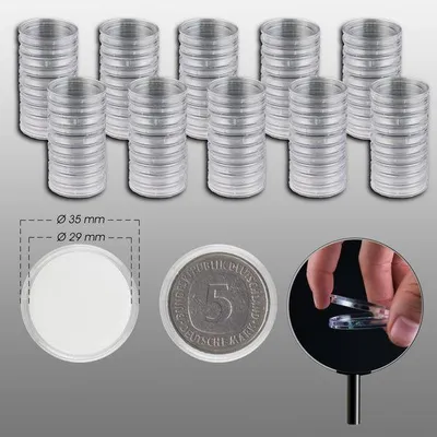Produktbild von Prophila Collection 100 Münzkapseln Innendurchmesser 29 mm z.B. für 10-Euro-Polymer-Münzen (2019 ff), 5 DM- 5 Mark DDR