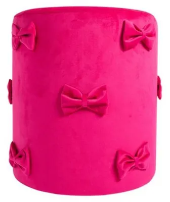 Productafbeelding van Mars & More Schleife Pouf, fluweel, fuchsia, 35x35x40 cm