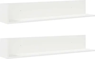 Obrázek produktu pro Nástěnné police 2 ks bílé 100 x 16,5 x 16,5 cm kompozitní dřevo