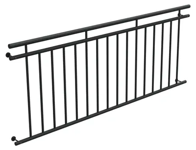 Produktbild von HAGO24 Französischer Balkon Fenstergitter Geländer Stahl Stabgeländer Anthrazit 225x90cm Julietbalustrade Scheinbalkon Vorstellbalkon Brüstungsgitter Austrittsbalkon