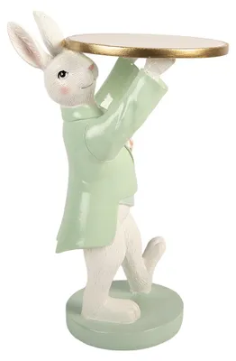 Zdjęcie produktu dla Clayre & Eef Figurka dekoracyjna Królik 19x14x28 cm Biały Plastik