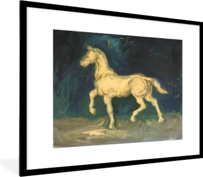 Produktbild von MuchoWow® MuchoWow® Gerahmtes Poster Pferd - Vincent van Gogh 80x60 cm - Poster mit zchwarzem Bilderrahmen - Schlafzimmer-Dekorationen - Fotoposter