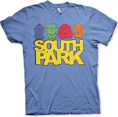 Produktbild von South Park Sketched T-Shirt - Large - Blue-Heather