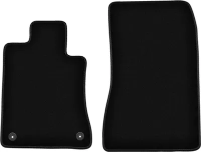 Produktbild von Wielganizator Velours-Autoteppiche vorne – passend für BMW 3 E30 (Limousine, Kombi, Bj. 1982-1994) –  schwarz, passgenau, mit Befestigungen set 2 Stk.