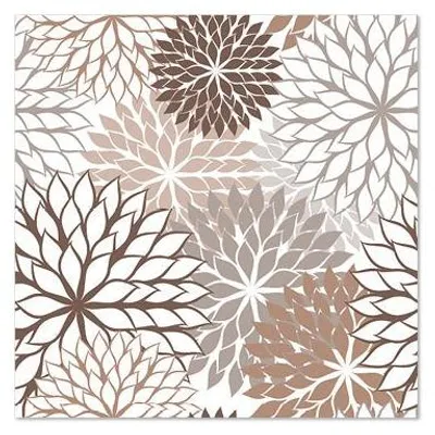 Produktbild von 280 Servietten, 3-lagig 1/4-Falz 25 cm x 25 cm taupe Floralies
