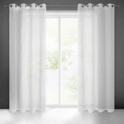 Produktbild von Eurofirany 386301, Durchscheinend, Weiß, Einfarbig, Polyester, Ring, 130 g/m²