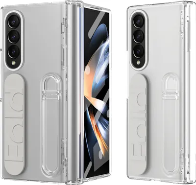 Produktbild von Hülle für Samsung Galaxy Z Fold 4 Armbandtasche mit Scharnierschutz, Eingebautem Displayschutz, Griff, Ständer Handyhülle Klar