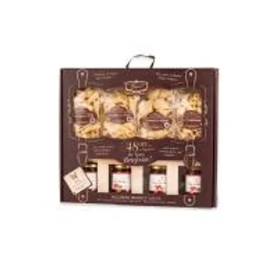 Image de Coffret surprise gastronomique de 48 heures, comprenant des pâtes IGP de Gragnano (250 g) et des sauces prêtes à l'emploi (180 g) de la marque Fabbrica della Pasta di Gragnano
