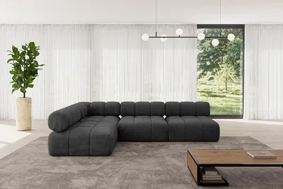 Produktbild von ALTDECOR Modulares Sofa Ecksofa in L-Form - Samaro-L2 - 285x190x70 cm Schwarz universal, links/rechts Corner modular Sofa Eckcouch Couch Wohnlandschaft Cauchsofa Polstersofa