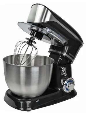Obrázek produktu pro Planetární mixér s nerezovou mísou Royalty Line RL-PKM1900.7, 1900 W, 6,5 litru, 6 rychlostí + pulzní režim, nástavce, černý
